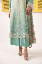 Load image into Gallery viewer, 3 Piece Green Dobby Lawn Embroidered Suit