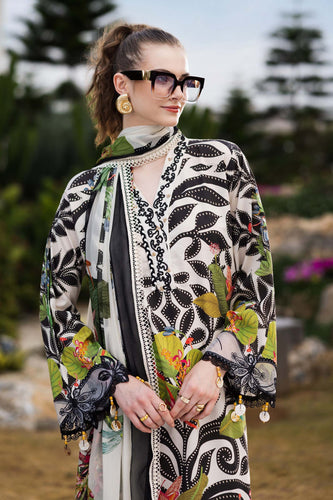 Maria.B 3 Piece Embroidered Lawn Suit in Off-White