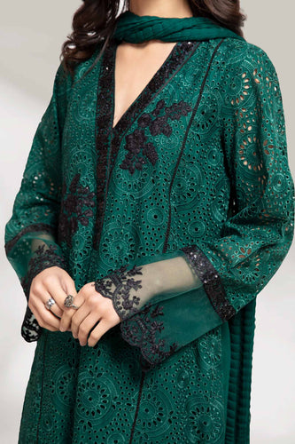 Green 3 Piece Embroidered Lawn Suit