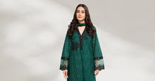 Load image into Gallery viewer, Green 3 Piece Embroidered Lawn Suit