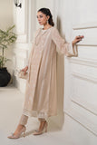 Maria.B 3 Piece Coffee Brown Self Jacquard Suit