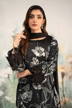 Load image into Gallery viewer, 3 Piece Printed Lawn Suit for Women - Black