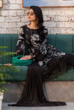 3 Piece Printed Lawn Suit for Women - Black