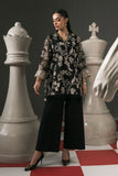 Maria.B 3 Piece Embroidered Cotton Net Suit – Black