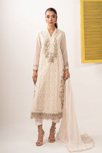 Load image into Gallery viewer, 3 Piece Embroidered Lawn Suit with Organza Border - Off-White