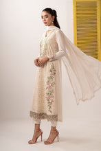 Load image into Gallery viewer, 3 Piece Embroidered Lawn Suit with Organza Border - Off-White