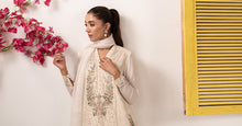Load image into Gallery viewer, 3 Piece Embroidered Lawn Suit with Organza Border - Off-White