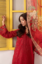 Load image into Gallery viewer, Red Dobby Lawn 3 Piece Embroidered Suit