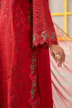 Load image into Gallery viewer, Red Dobby Lawn 3 Piece Embroidered Suit