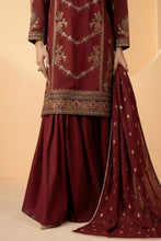 Load image into Gallery viewer, Maria.B Maroon Double Warp Silk 3 Piece Suit