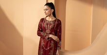 Load image into Gallery viewer, Maria.B Maroon Double Warp Silk 3 Piece Suit
