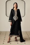 Schiffli Embroidered 3 Piece Lawn Suit - Black