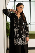 Load image into Gallery viewer, 3 Piece Dobby Lawn Suit with Kashmiri Neckline - Black
