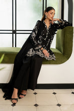 Load image into Gallery viewer, 3 Piece Dobby Lawn Suit with Kashmiri Neckline - Black