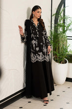 Load image into Gallery viewer, 3 Piece Dobby Lawn Suit with Kashmiri Neckline - Black