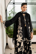 Load image into Gallery viewer, 3 Piece Dobby Lawn Suit with 3D Flowers - Black