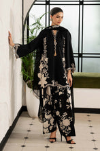 Load image into Gallery viewer, 3 Piece Dobby Lawn Suit with 3D Flowers - Black