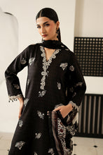 Load image into Gallery viewer, 3 Piece Embroidered Dobby Lawn Suit - Black