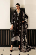 Load image into Gallery viewer, 3 Piece Embroidered Dobby Lawn Suit - Black