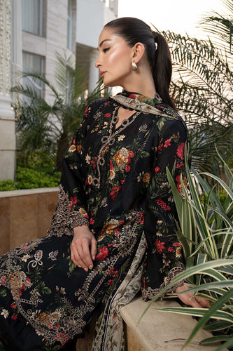 Maria.B Printed Embroidered Lawn Suit – Black