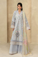 Load image into Gallery viewer, Dobby Lawn 3 Piece Embroidered Suit for Women - Blue