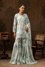 Load image into Gallery viewer, White 3 Piece Embroidered Lawn Gharara Suit for Women