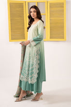 Load image into Gallery viewer, 3 Piece Green Dobby Lawn Embroidered Suit