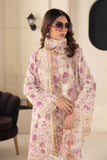 Purple Embroidered Lawn 3 Piece Suit for Women