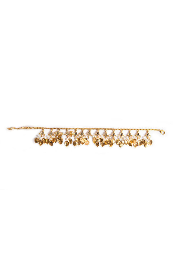 Sarroo Glass Stone Chain - Gold Anklet