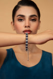 Square Sapphire Zircon Choori - Blue Bangle