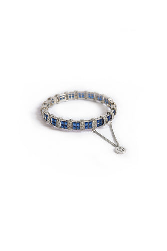 Square Sapphire Zircon Choori - Blue Bangle