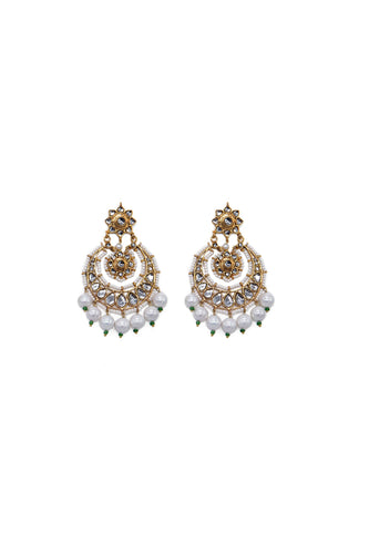 Kundan Chaandbaali - Gold Earrings