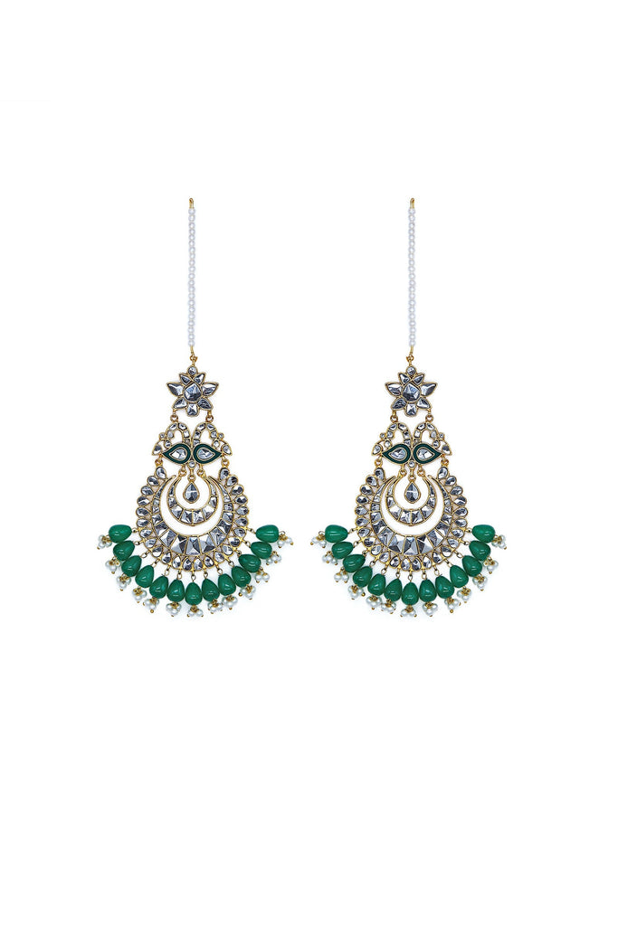 Jade Green Chaandbaali Layers - Green Earrings
