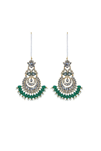 Jade Green Chaandbaali Layers - Green Earrings