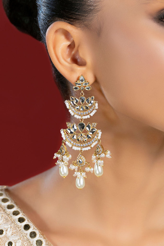 Layered Chand Dangler Drops - Gold Earrings