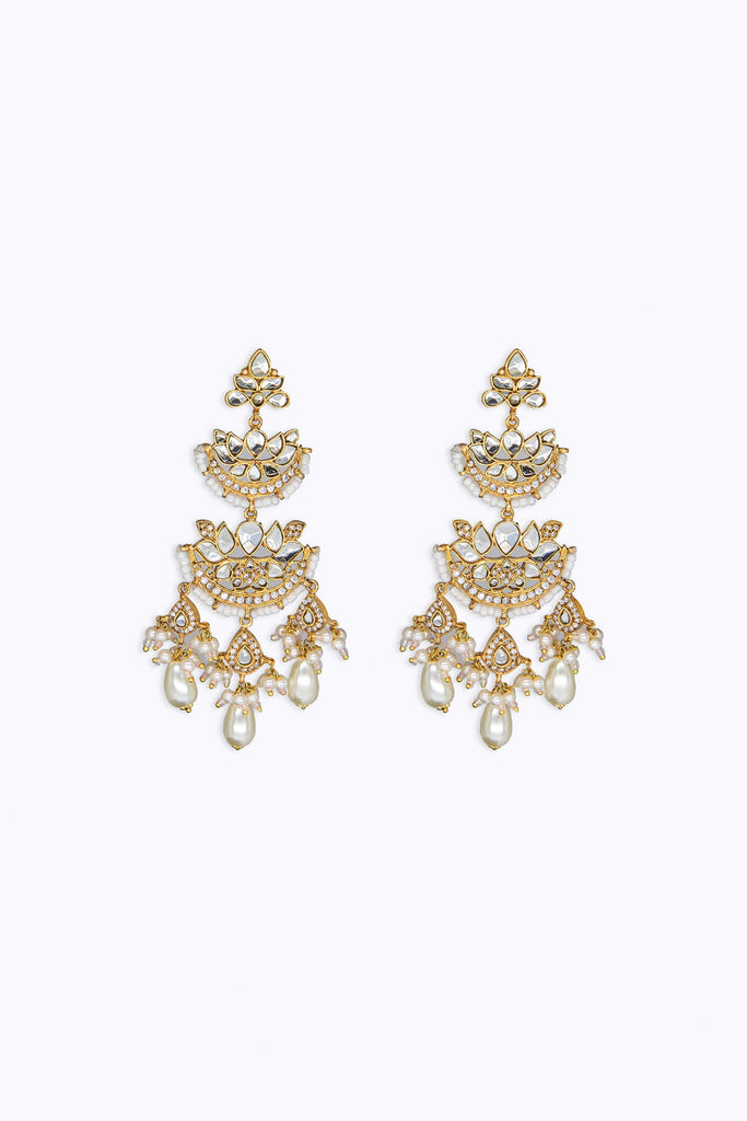 Layered Chand Dangler Drops - Gold Earrings