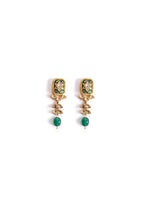 Load image into Gallery viewer, Green Enamel Chillayi Drops - Green Earrings