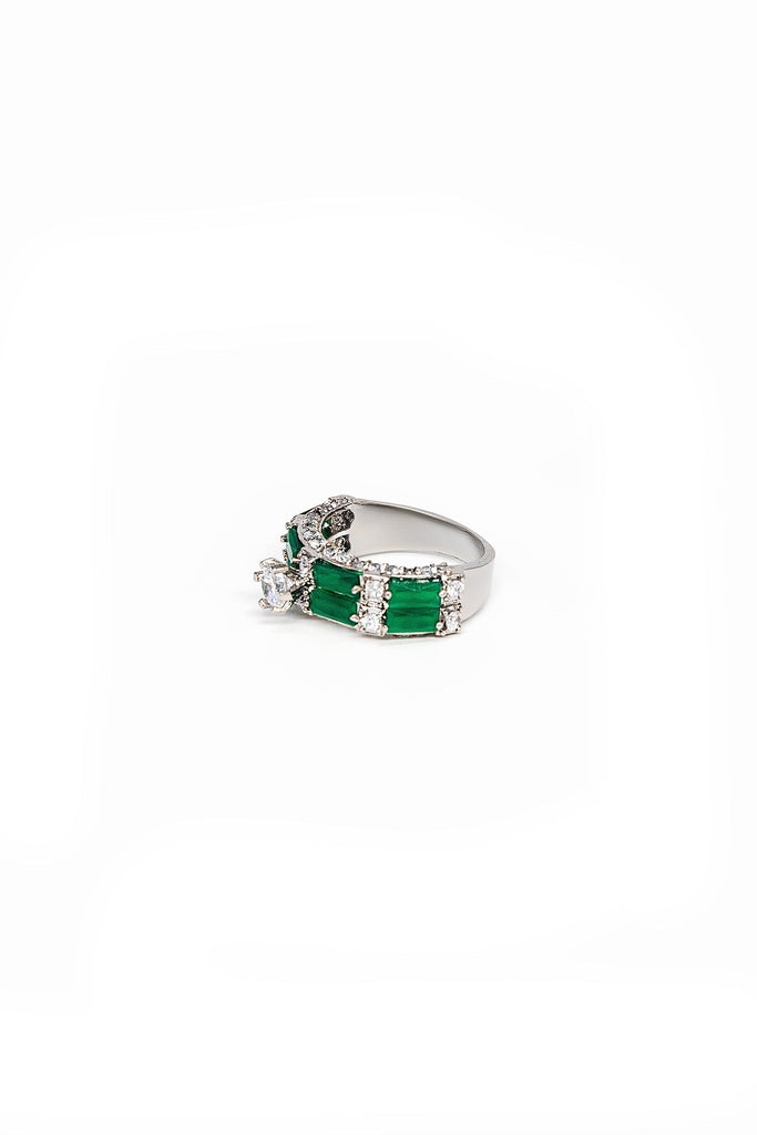 Green Tourmaline Solitaire - Green Ring