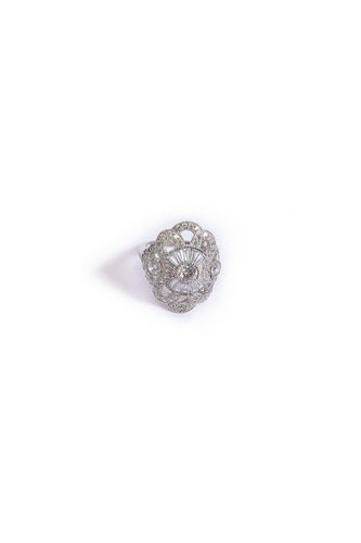 Victorian Arch Zircon Setting - White Ring