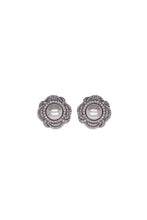 Load image into Gallery viewer, Pearl Crown Zircon Halo - White Earrings