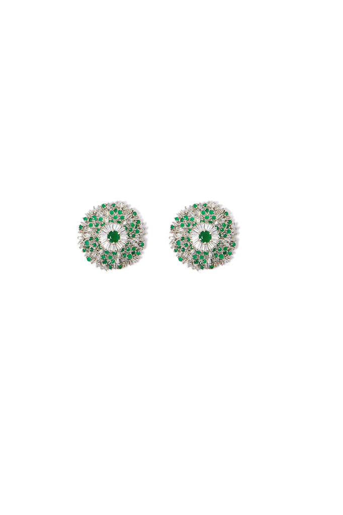 Three Step Onyx Zircon - Green Studs