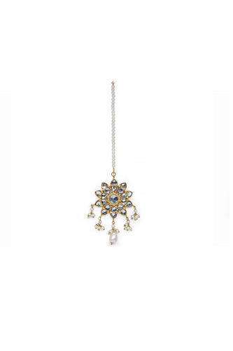 White Glass Pearl Sahara - Gold Tikka