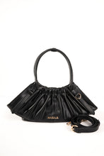 Load image into Gallery viewer, Black Gathered Hobo Bag