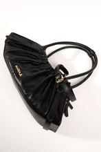 Load image into Gallery viewer, Black Gathered Hobo Bag