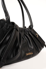 Load image into Gallery viewer, Black Gathered Hobo Bag