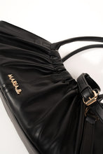 Load image into Gallery viewer, Black Gathered Hobo Bag