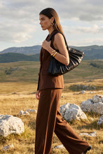 Load image into Gallery viewer, Black Gathered Hobo Bag