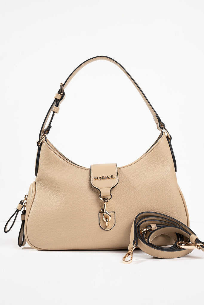 Beige Hobo Hook Bag