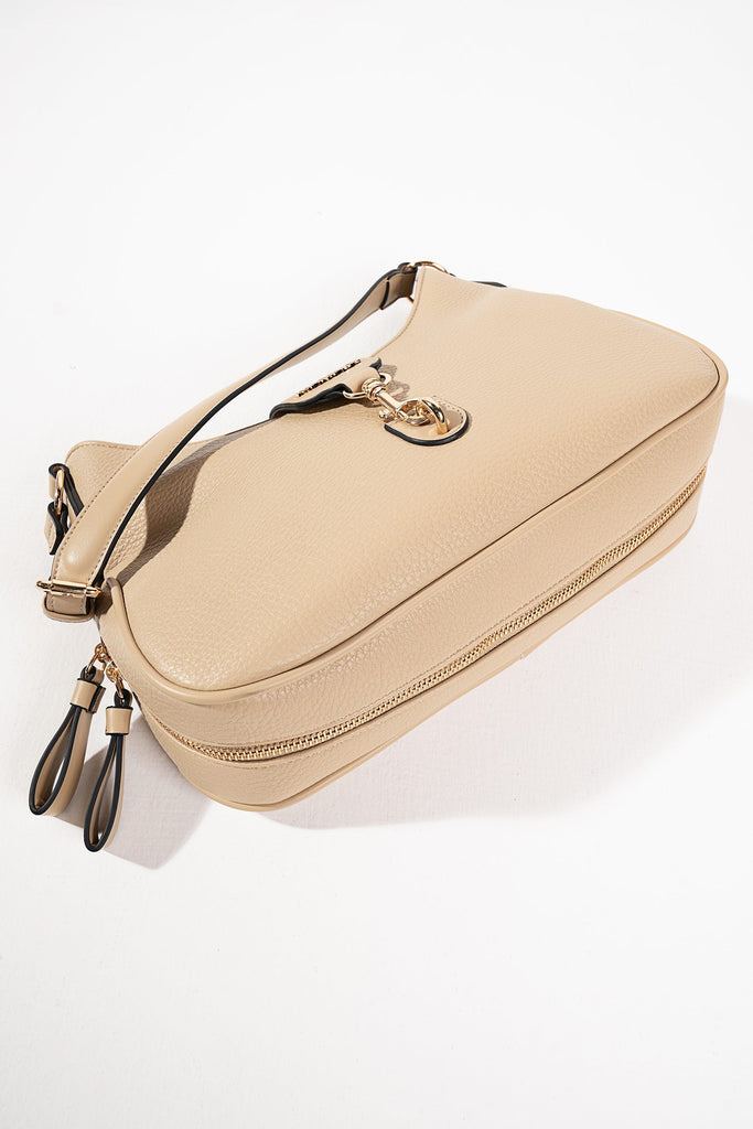 Beige Hobo Hook Bag