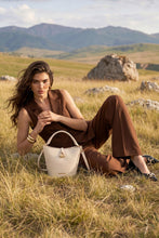 Load image into Gallery viewer, Off White Woven Bucket Bag